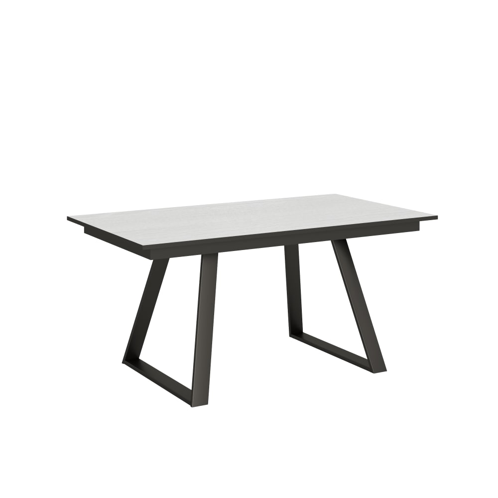 Itamoby Ausziehtisch 90x160/220 cm in Holzoptik Esche weiß, Eisen style modern - Spanplatte