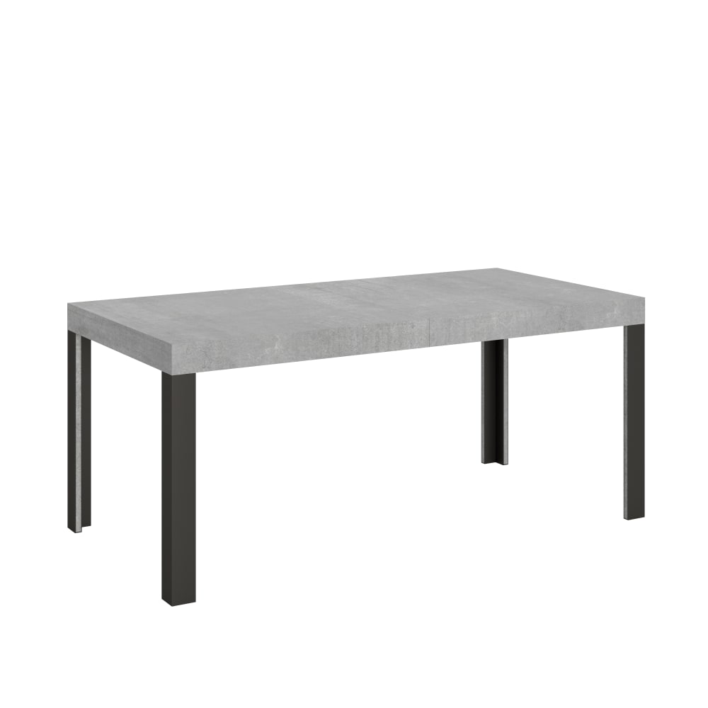 Itamoby Ausziehtisch 90x200/304 cm in Holzoptik Zementgrau, Eisen style modern - Spanplatte