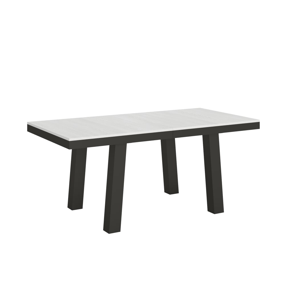Itamoby Ausziehtisch 90x180/440 cm in Holzoptik Esche weiß, Eisen style modern - Spanplatte