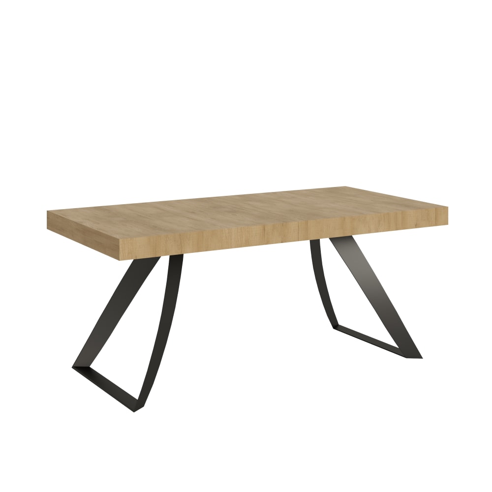 Table extensible effet bois chêne nature 90x180/284 cm