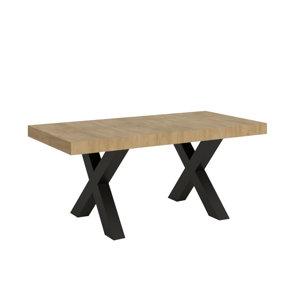 Table extensible effet bois chêne nature 90x180/284 cm