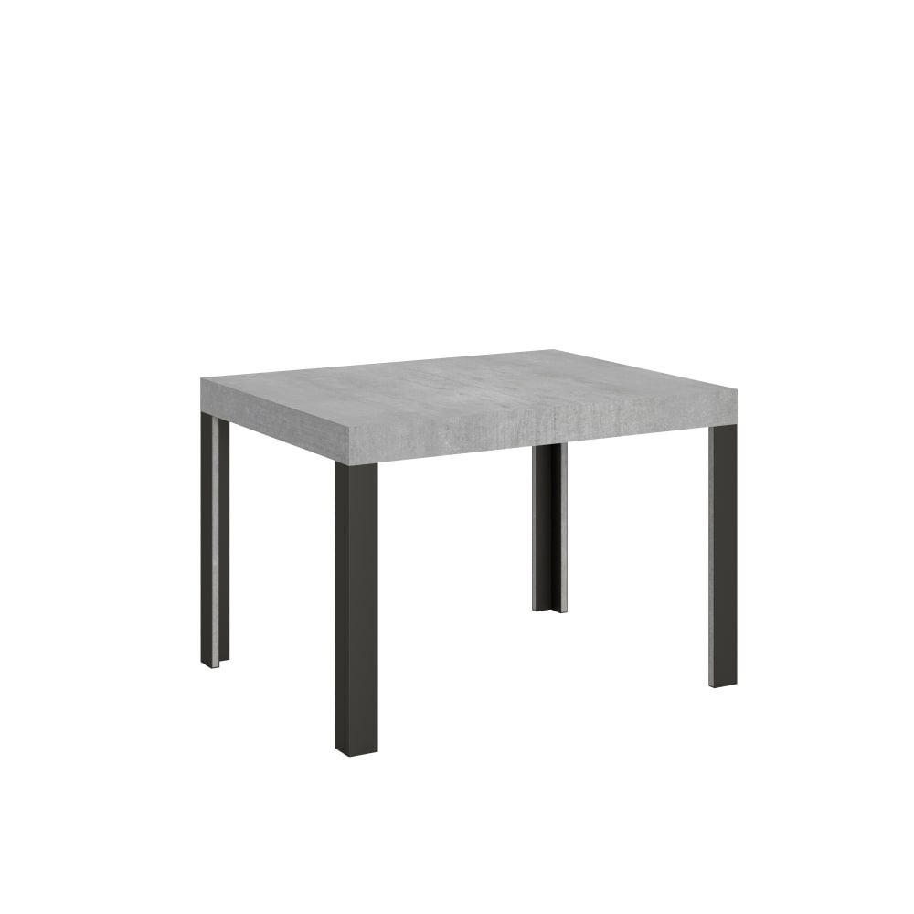 mesa extensible 70x100194 cm efecto madera gris cemento hierro