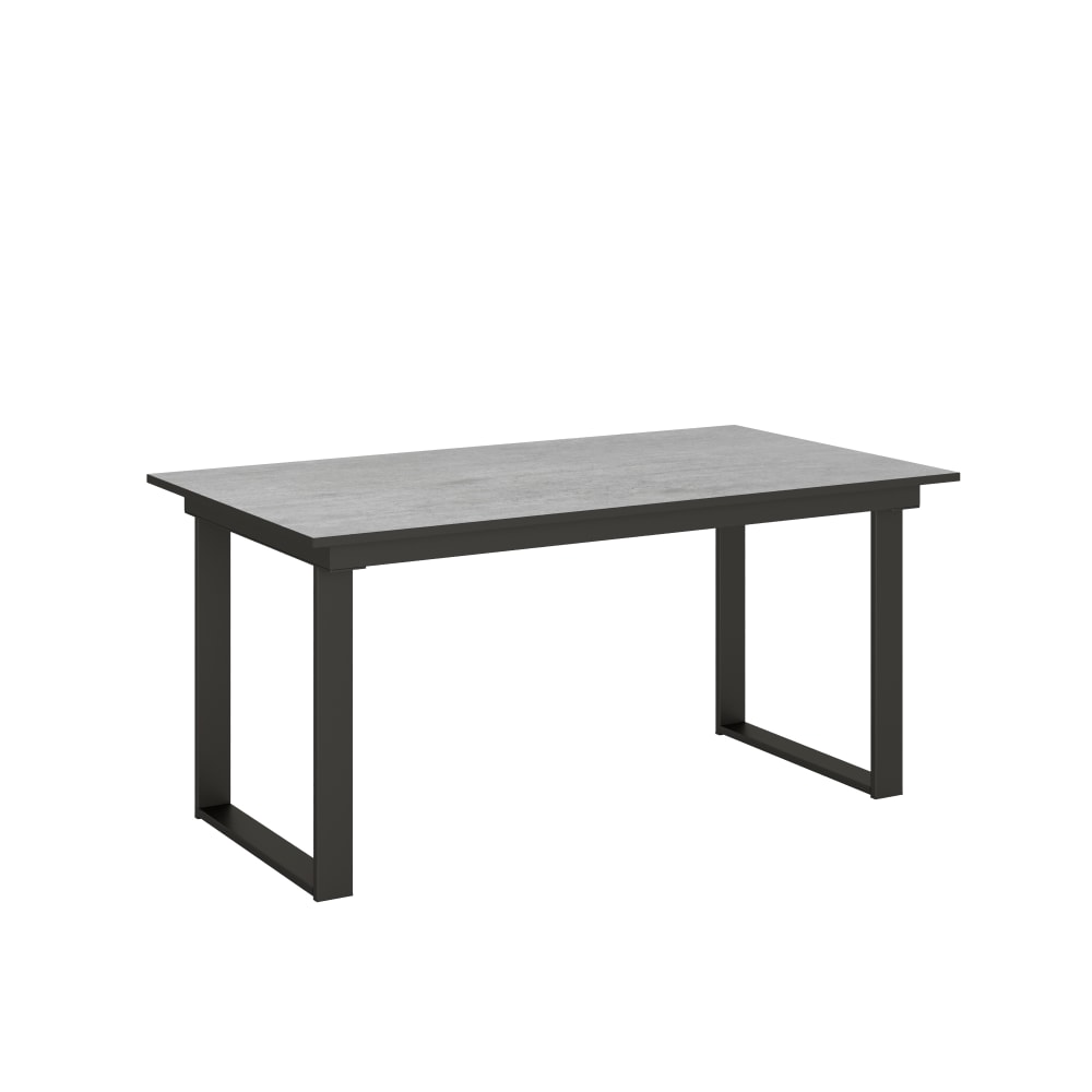 Itamoby Ausziehtisch 90x160/220 cm in Holzoptik Zementgrau, Eisen style modern - Spanplatte