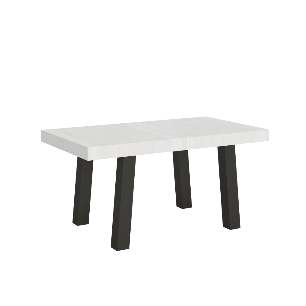 Table extensible effet bois frêne blanc 90x160/264 cm