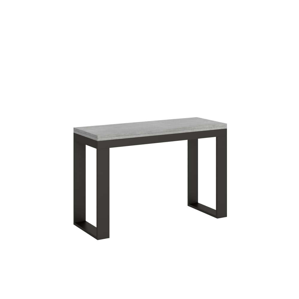 Itamoby Ausziehtisch 120/200x45/90 cm in Holzoptik Zementgrau, Eisen style modern - Spanplatte