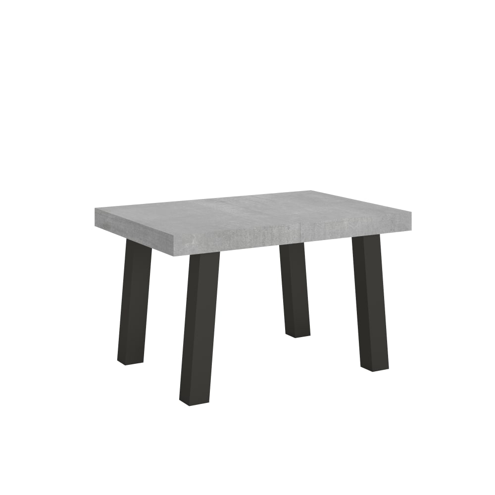 Table extensible effet béton gris 90x120/224 cm