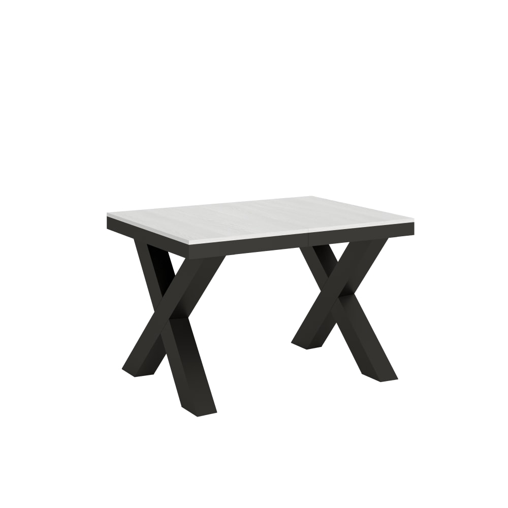 Itamoby Ausziehtisch 90x120/224 cm in Holzoptik Esche weiß, Eisen style modern - Spanplatte