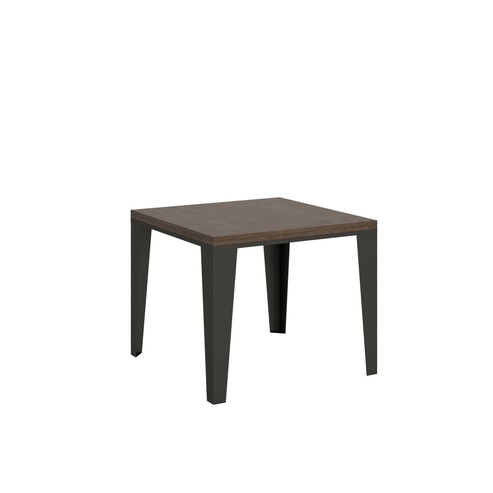 Itamoby Ausziehtisch 90x90/180 cm in Holzoptik Nussbaumbraun, Eisen style modern - Spanplatte