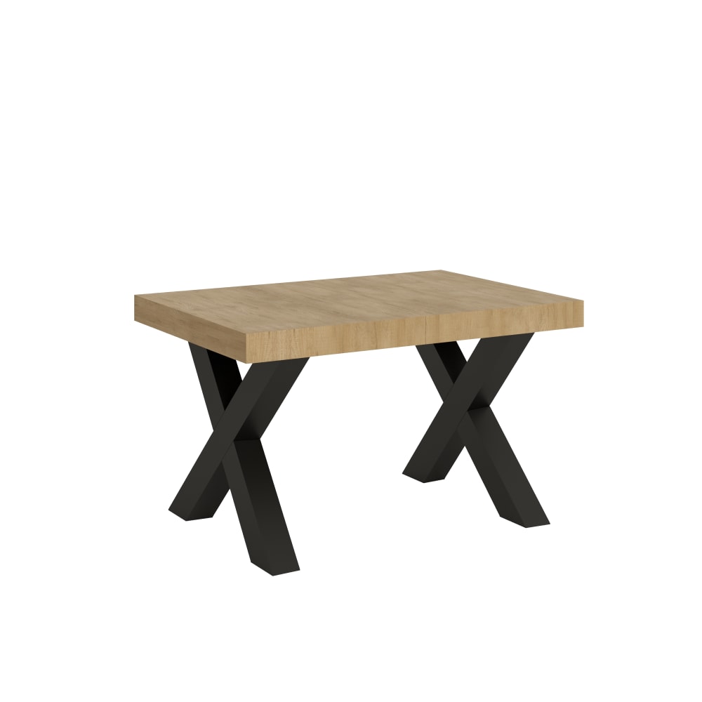 Table extensible effet bois chêne nature 90x140/244 cm