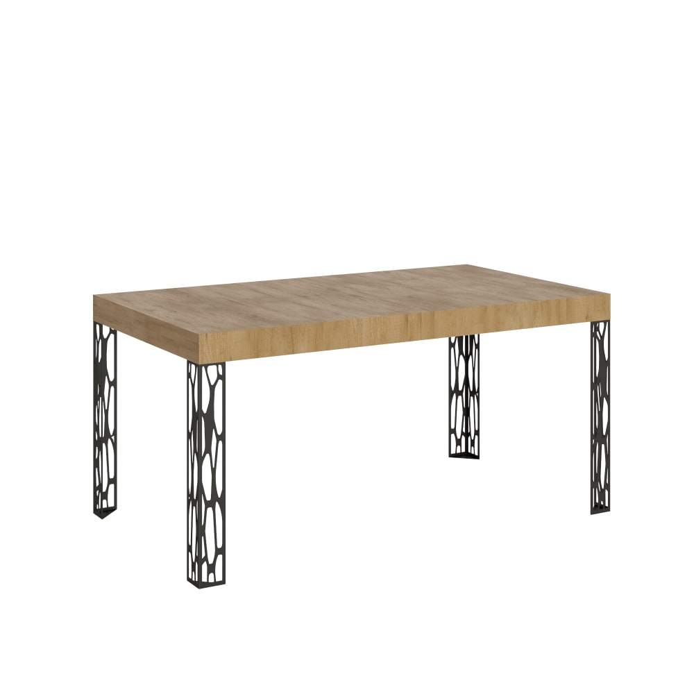Itamoby Ausziehtisch 80x160/244 cm in Holzoptik Eiche Natur, Eisen style modern Braun Spanplatte