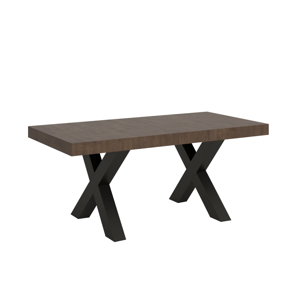 Table extensible effet bois noyer 90x180/284 cm