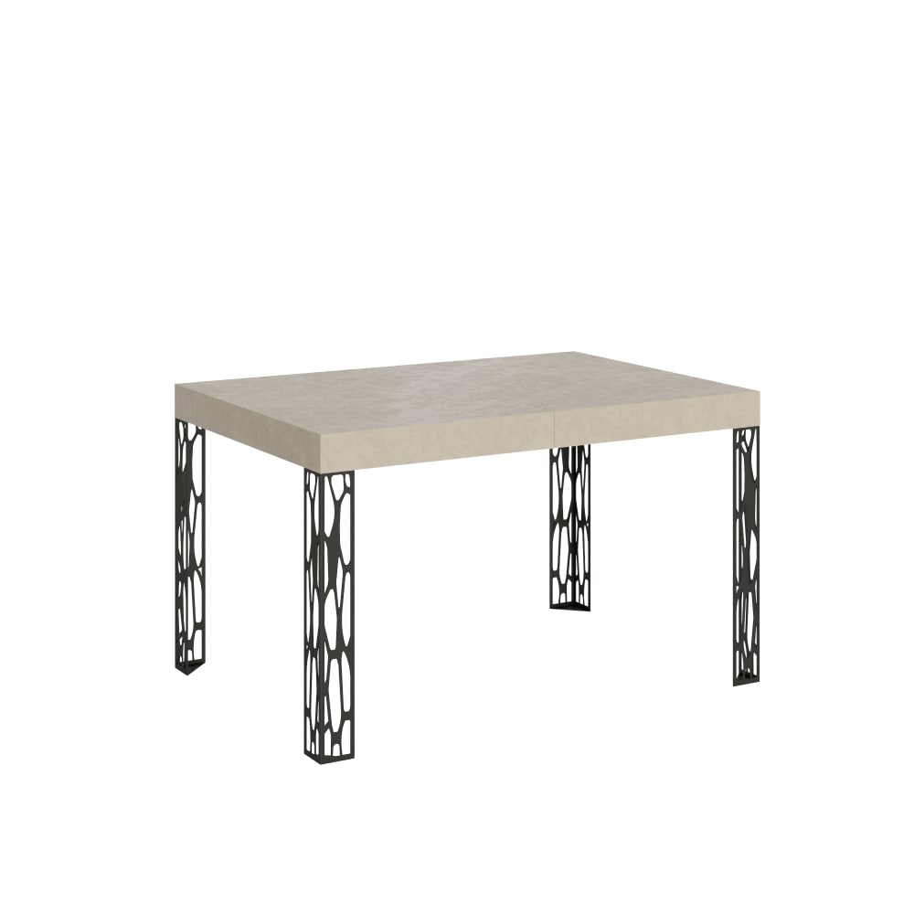 Table extensible effet bois gris cachemire 80x120/204 cm