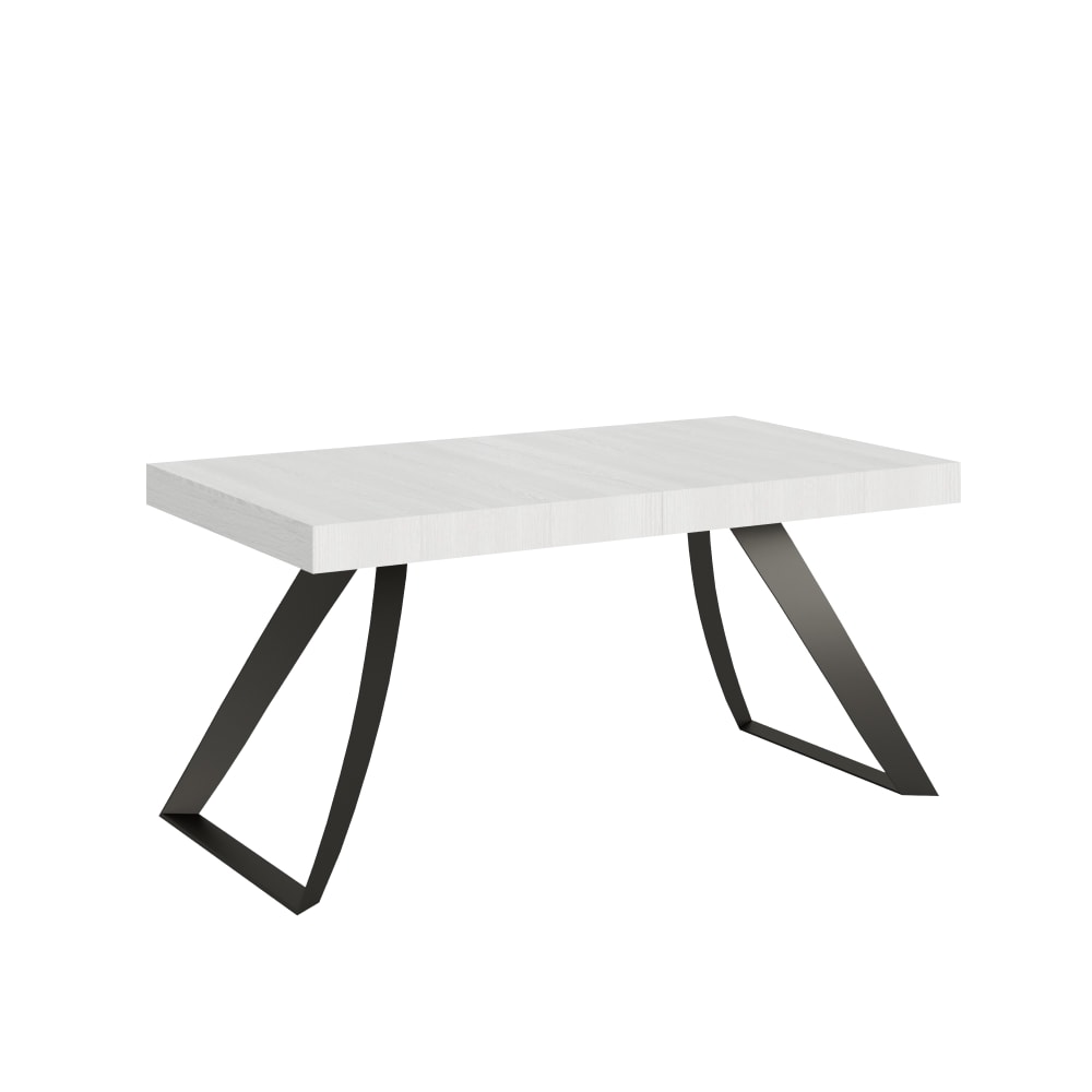 Itamoby Ausziehtisch 90x160/264 cm in Holzoptik Esche weiß, Eisen style modern - Spanplatte