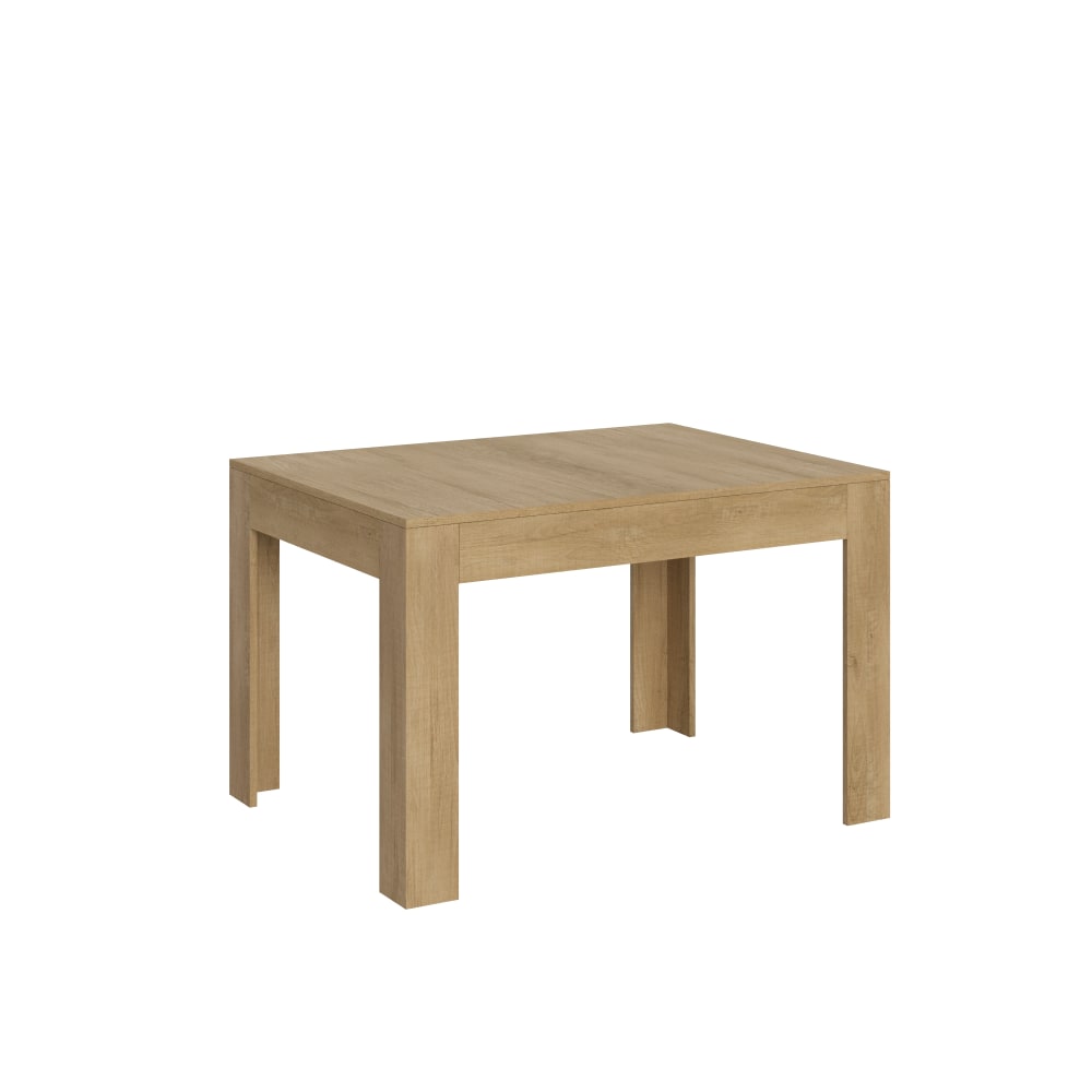 Table extensible effet bois chêne nature 90x120/180 cm