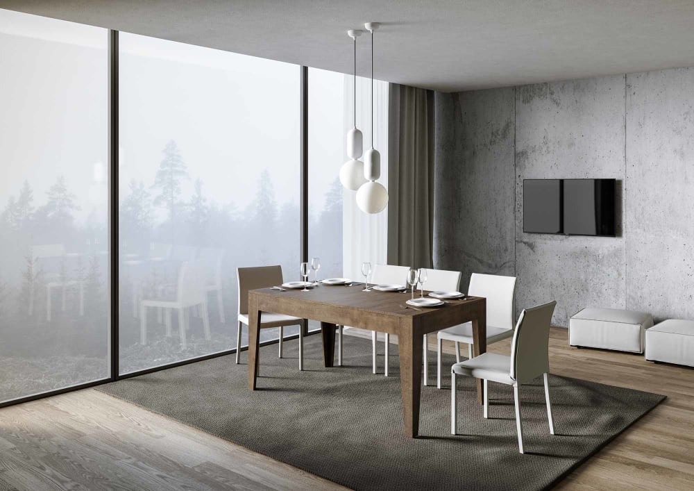 Ausziehtisch 90x160/220 cm in Holzoptik Nussbaum - Maisons Du