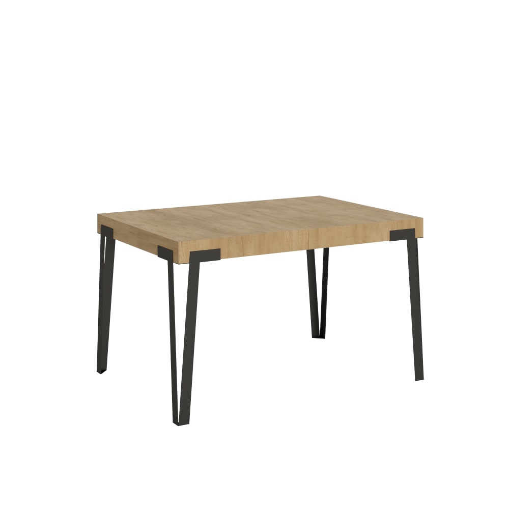 Table extensible effet bois chêne nature 90x140/244 cm