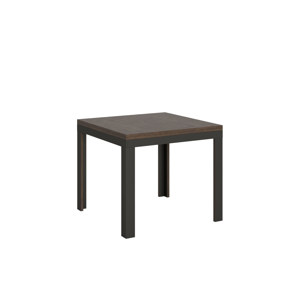 Itamoby Ausziehtisch 90x90/180 cm in Holzoptik Nussbaumbraun, Eisen style modern - Spanplatte