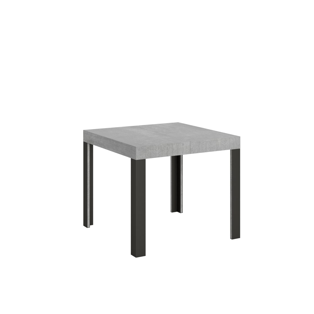 Itamoby Ausziehtisch 90x90/246 cm in Holzoptik Zementgrau, Eisen style modern - Spanplatte