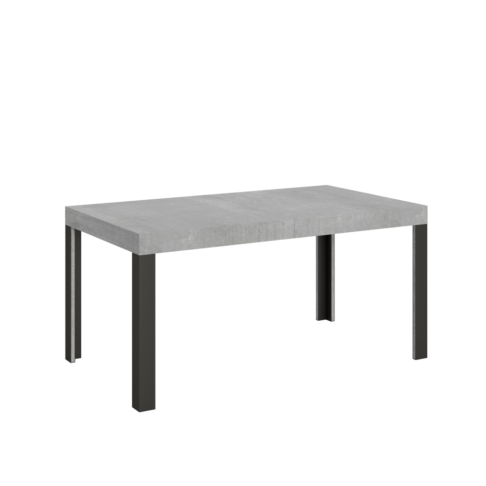 Itamoby Ausziehtisch 80x160/244 cm in Holzoptik Zementgrau, Eisen style modern - Spanplatte
