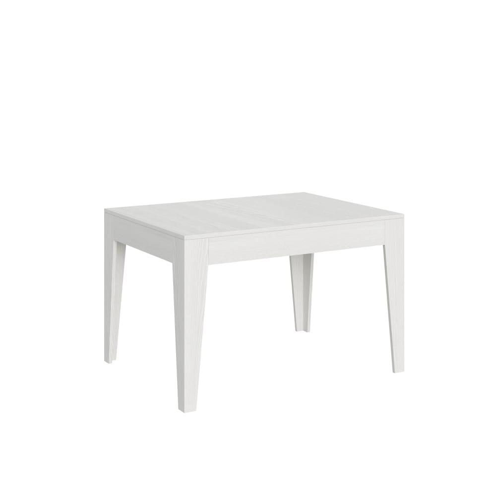 Table extensible effet bois frêne blanc 90x120/180 cm
