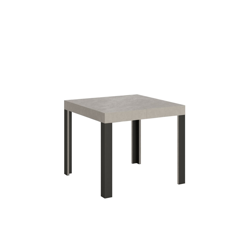 Table extensible effet bois gris cachemire 90x90/246 cm