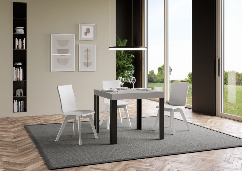 Ausziehtisch 90x90/246 cm in Holzoptik Kaschmir, Eisen - Maisons