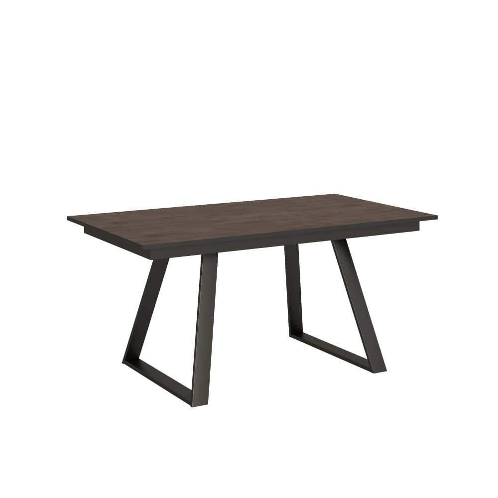 Table extensible effet bois noyer 90x160/220 cm