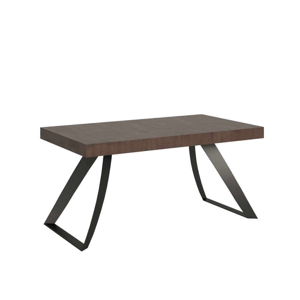 Table extensible effet bois noyer 90x160/264 cm