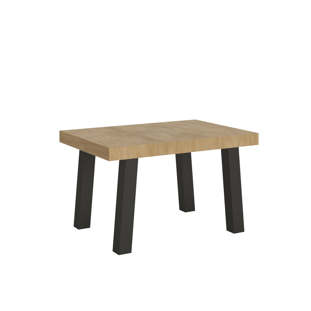 Itamoby Ausziehtisch 90x140/244 cm in Holzoptik Eiche Natur, Eisen style modern Braun Spanplatte