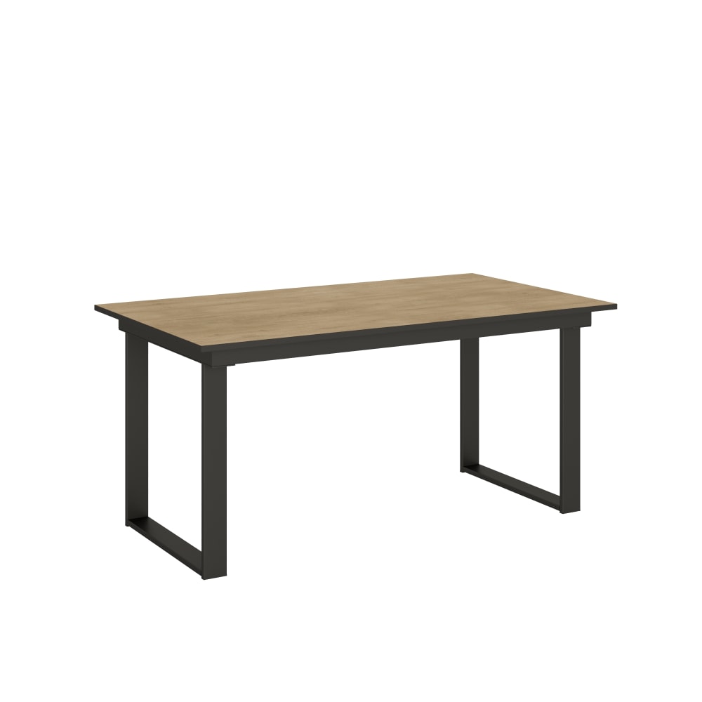 Itamoby Ausziehtisch 90x160/220 cm in Holzoptik Eiche Natur, Eisen style modern Braun Spanplatte
