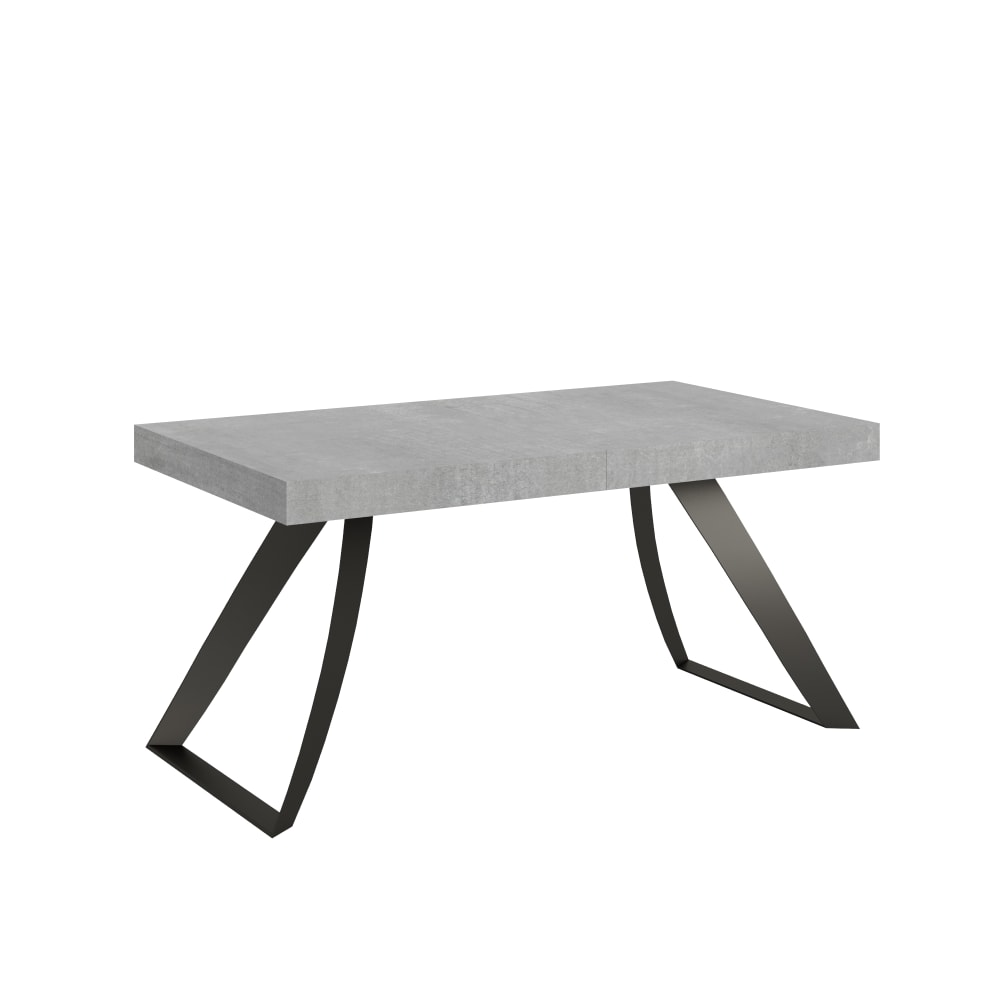 Itamoby Ausziehtisch 90x160/420 cm in Holzoptik Zementgrau, Eisen style modern - Spanplatte