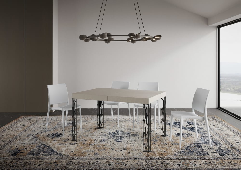 Ausziehtisch 80x140/224 cm in Holzoptik Kashmir, Eisen - Maisons