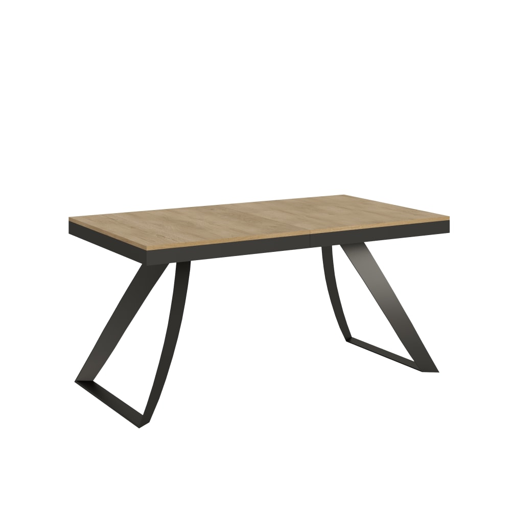 Itamoby Ausziehtisch 90x160/264 cm in Holzoptik Eiche Natur, Eisen style modern Braun Spanplatte