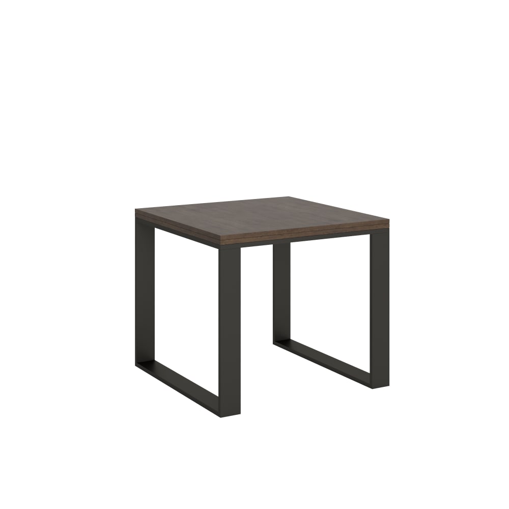 Itamoby Ausziehtisch 90x90/180 cm in Holzoptik Nussbaumbraun, Eisen style modern - Spanplatte