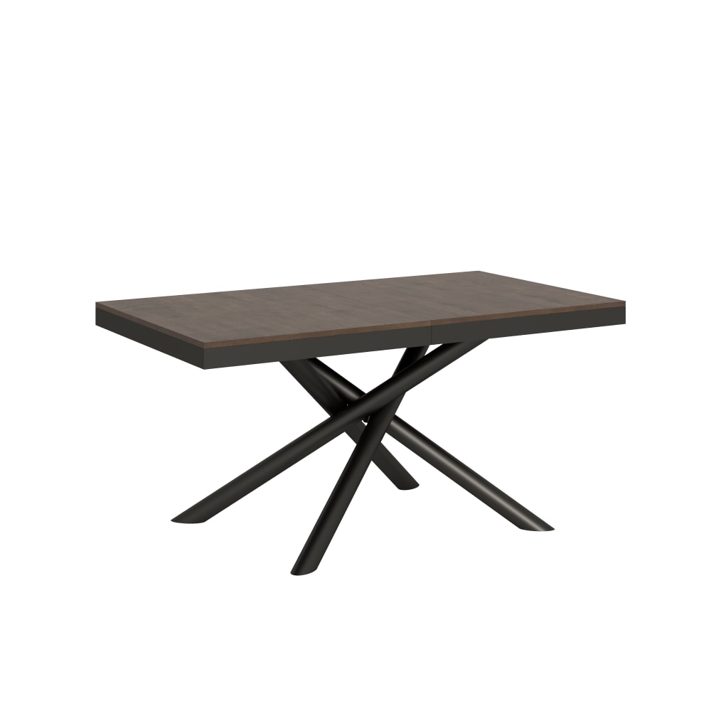 Itamoby Ausziehtisch 90x160/264 cm in Holzoptik Nussbaumbraun, Eisen style modern - Spanplatte