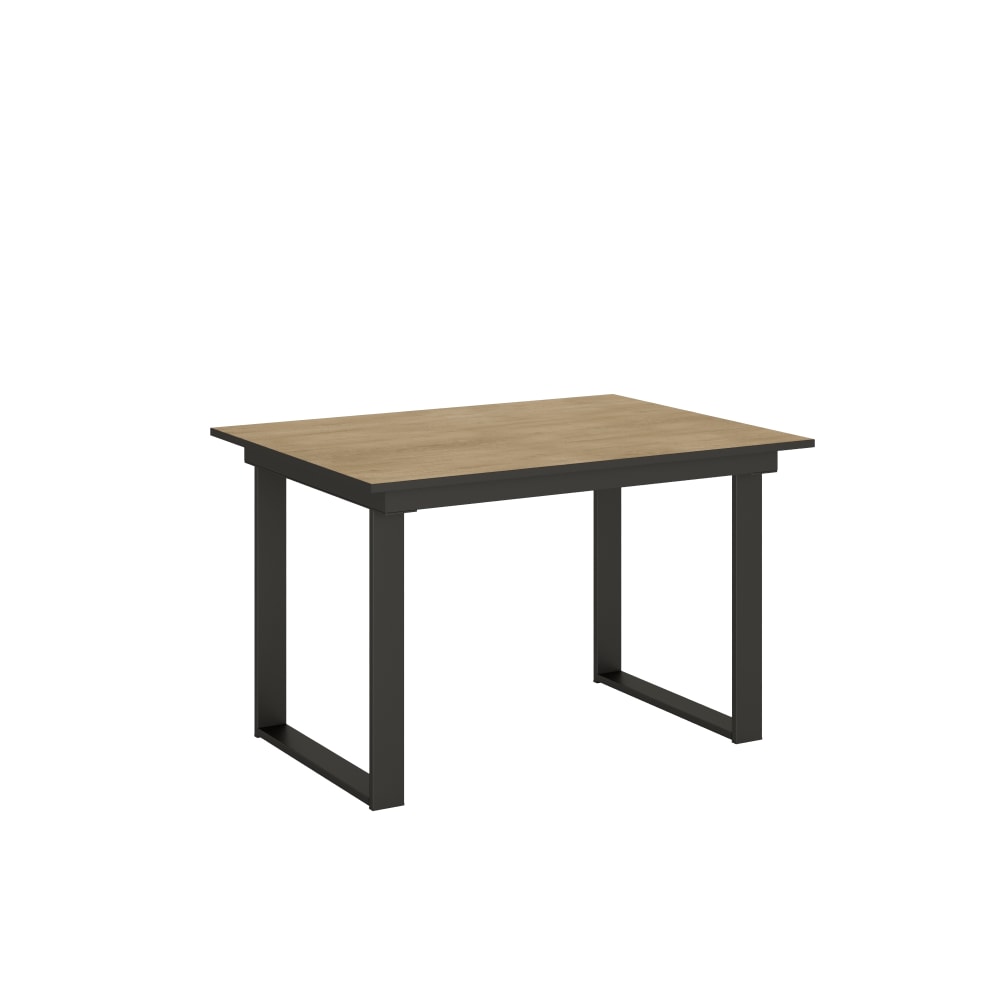 mesa extensible 90x120180 cm efecto madera cemento hierro