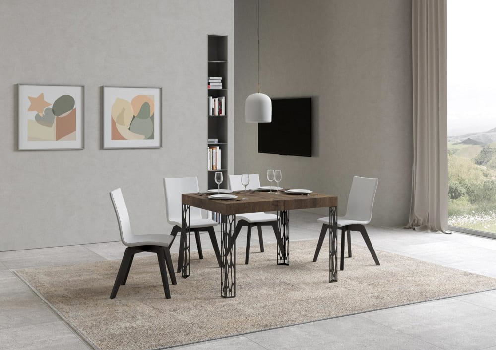 Ausziehtisch 70X100/194 cm in Holzoptik Nussbaum, Eisen - Maisons