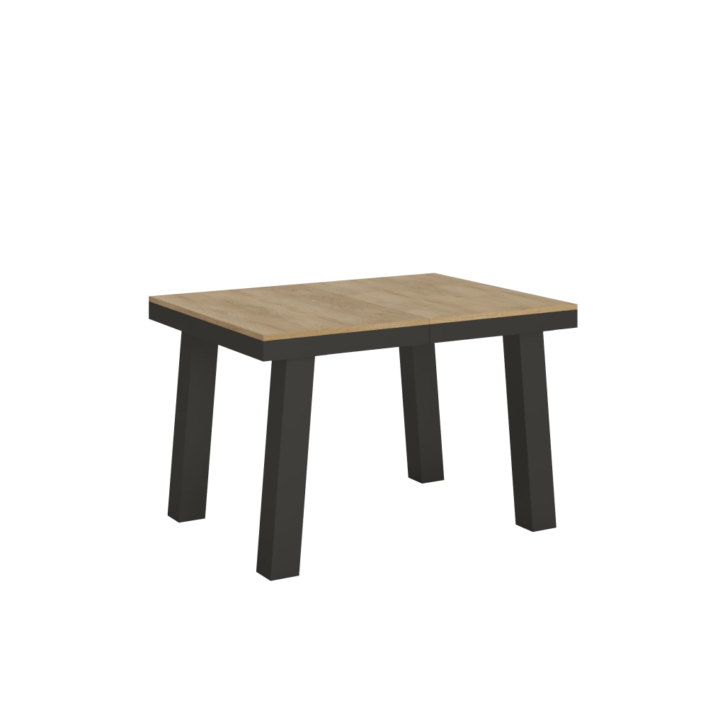 Itamoby Ausziehtisch 90x120/380 cm in Holzoptik Eiche Natur, Eisen style modern Braun Spanplatte