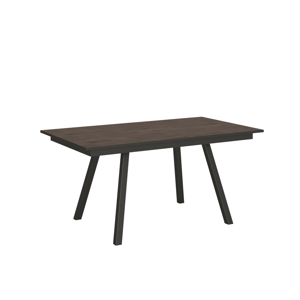 Itamoby Ausziehtisch 90x160/220 cm in Holzoptik Nussbaumbraun, Eisen style modern - Spanplatte