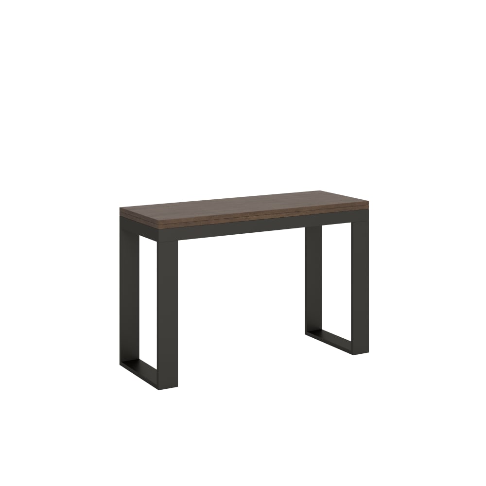 Itamoby Ausziehtisch 120/200x45/90 cm in Holzoptik Nussbaumbraun, Eisen style modern - Spanplatte