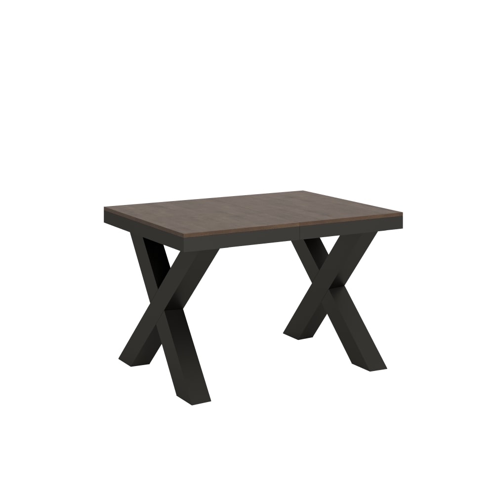 Itamoby Ausziehtisch 90x120/224 cm in Holzoptik Nussbaumbraun, Eisen style modern - Spanplatte