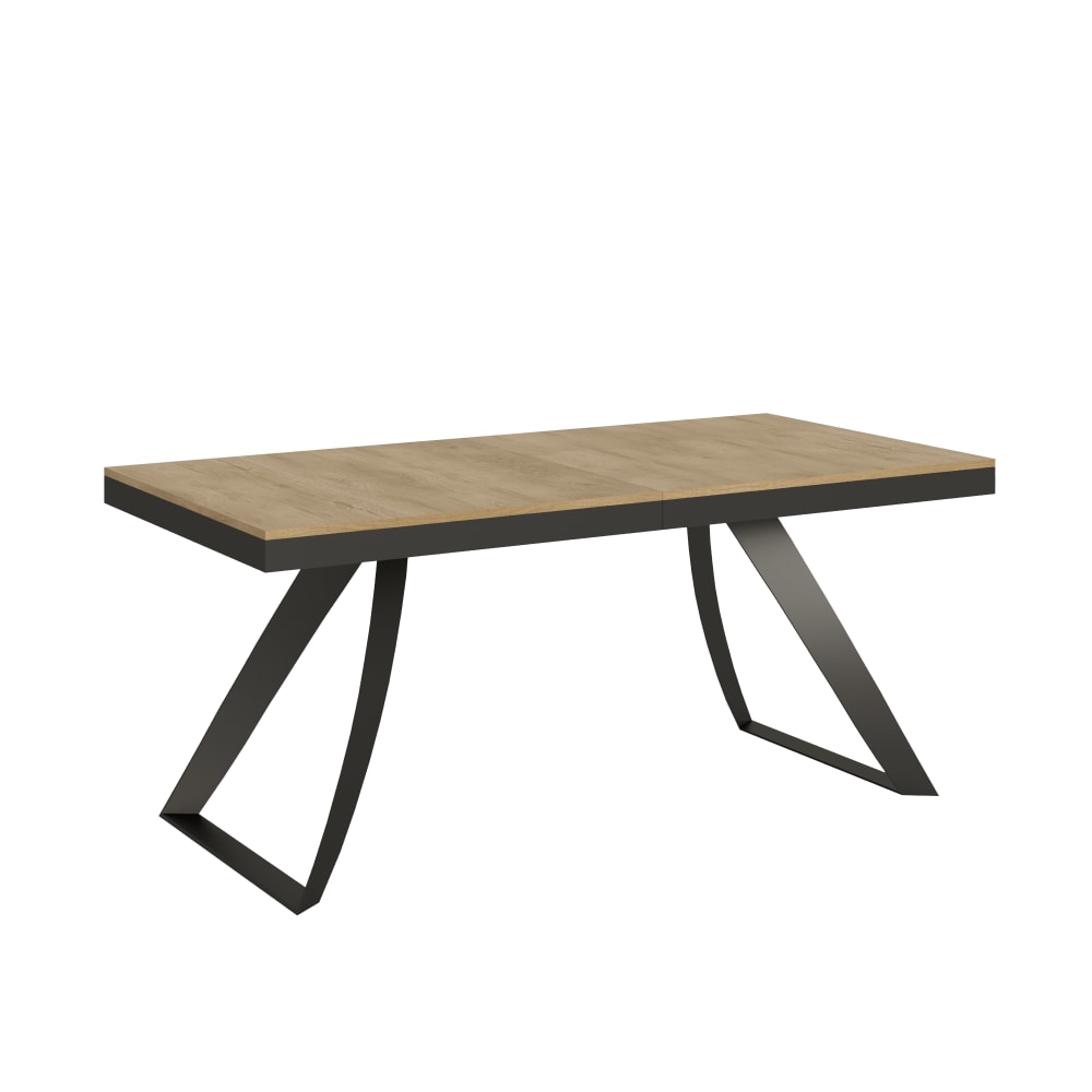 Itamoby Ausziehtisch 90x180/284 cm in Holzoptik Eiche Natur, Eisen style modern Braun Spanplatte