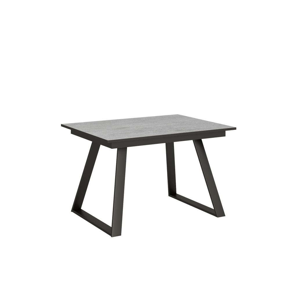Itamoby Ausziehtisch 90x120/180 cm in Holzoptik Zementgrau, Eisen style modern - Spanplatte