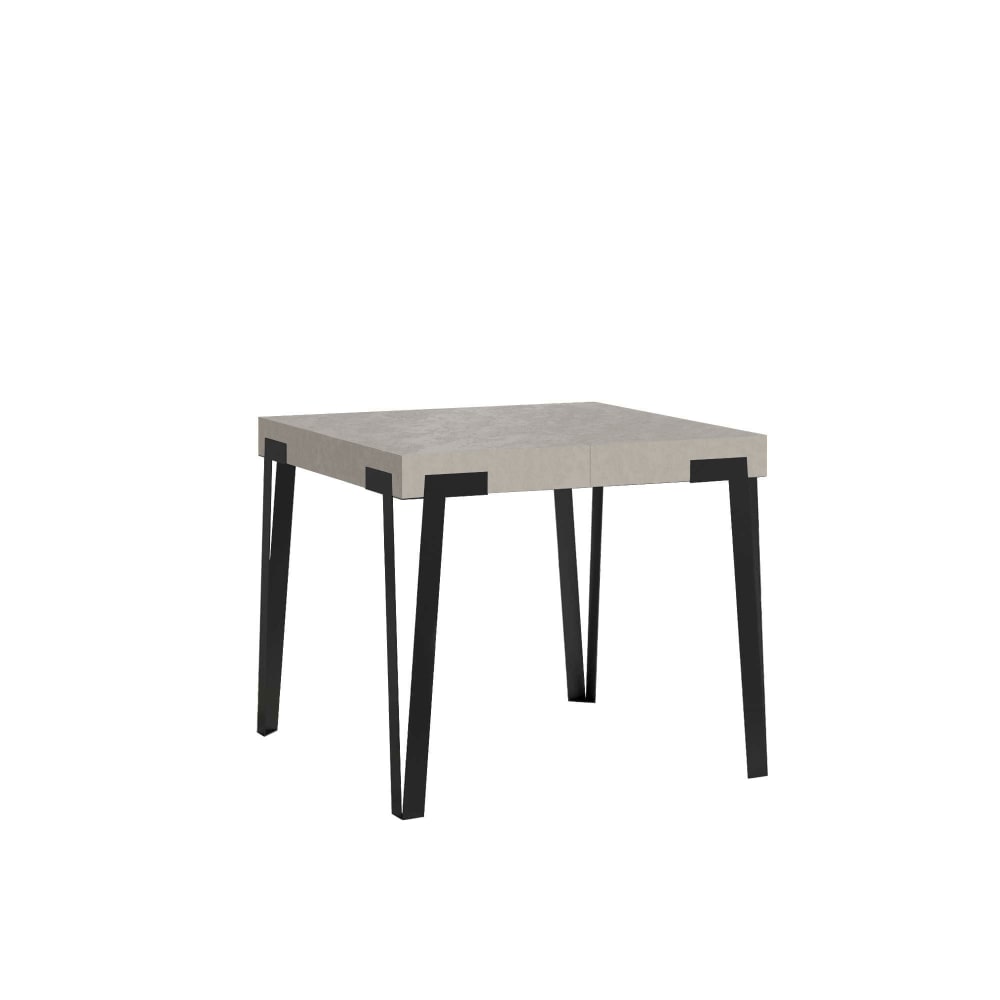 Table extensible effet bois gris cachemire 90x90/246 cm