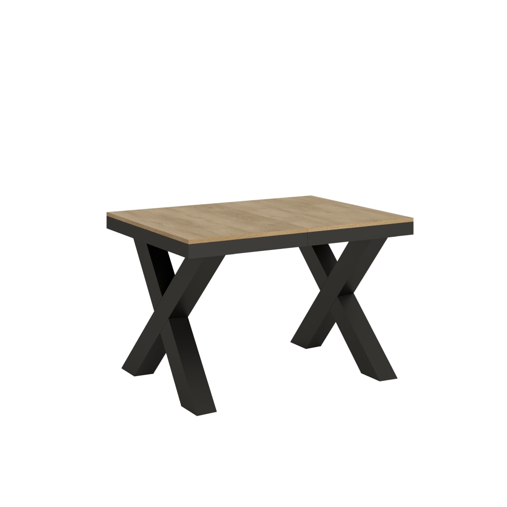 Itamoby Ausziehtisch 90x120/224 cm in Holzoptik Eiche Natur, Eisen style modern Braun Spanplatte