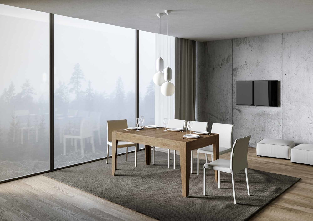 Ausziehtisch 90x160/220 cm in Holzoptik Eiche Natur - Maisons Du