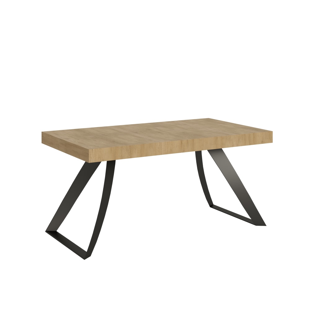 Itamoby Ausziehtisch 90x160/420 cm in Holzoptik Eiche Natur, Eisen style modern Braun Spanplatte
