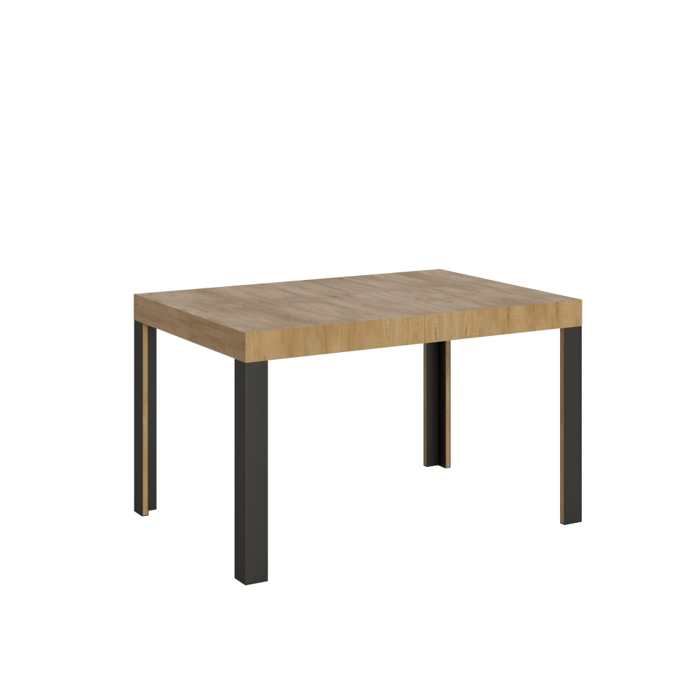 Table extensible effet bois chêne nature 80x140/224 cm