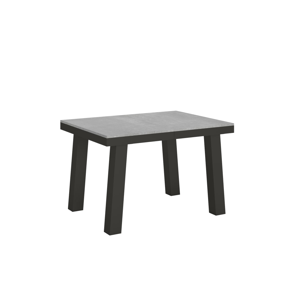 Table extensible effet béton gris 90x120/224 cm