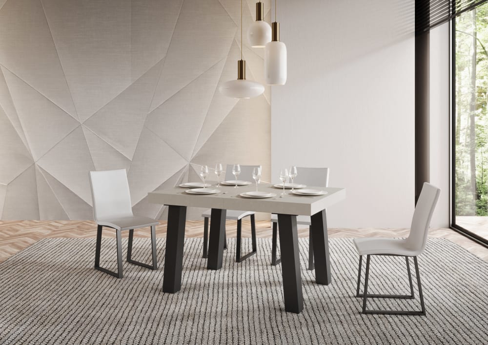 Ausziehtisch 90x140/400 cm in Holzoptik Kashmir, Eisen - Maisons